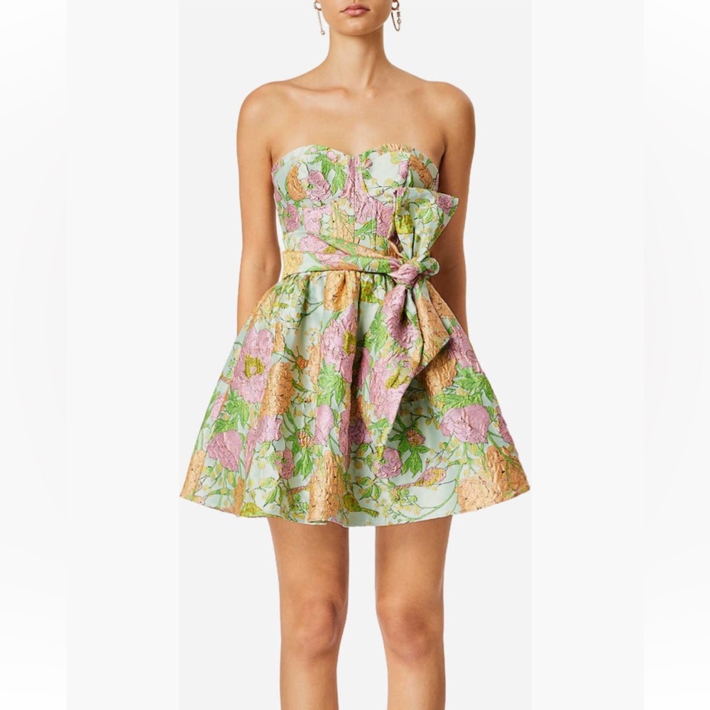 Elliatt Jetset Jacquard Strapless Mini Dress